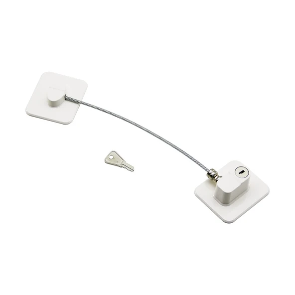 BEYAZ PLAKA HALATLI EMNİYET KİLİT 5X6CM YAPIŞKANLI MONTAJ=2PCS PLAKA HALAT=18.8CM (5314)