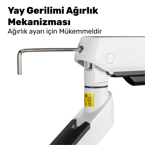 NPO STD54024HLW Elysium 27"-35" Amortisörlü RGB Profesyonel Gaming VESA Çift Kol Monitör Tutucu - Resim 5