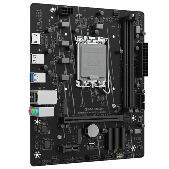MAXSUN CHALLANGER H610M-H DDR4 HDMI PCIE 4.0 1700P MATX - Resim 3
