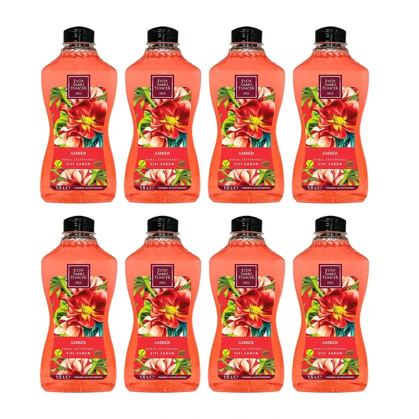 Eyüp Sabri Tuncer Doğal Zeytinyağlı Sıvı Sabun Amber 1.5 litre Pet Şişe x 8 Adet ürün görseli