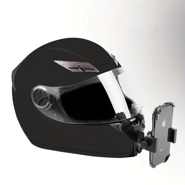 Motorsiklet Kask Önü Takılan Telefon Tutucu Aksiyon Kamerası Takılabilen Aparat (5314) - 5
