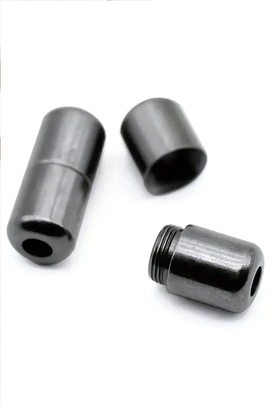 Ayarlanabilir 1 Çift Kırmızı Vidalı Kapsül Uçlu 6 MM Lastik Pratik Bağcık - Resim 3