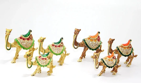 Swarovski Taşlı 3'lü Deve Figürü Model 2 ürün görseli 1