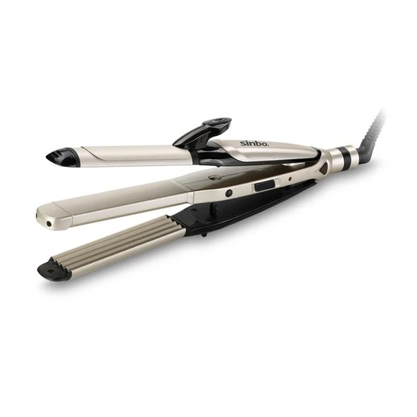 3İN1=DÜZLEŞTİRİCİ-MAŞA-GOFRE SAÇ DÜZLEŞTİRİCİ - ŞEKİLLENDİRİCİ MAKİNE SERAMİK KAPLAMA 360 DERECE KABLO SHD-7046 (5314)