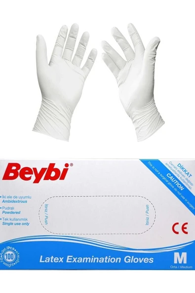 Dermal Beybi Lateks Muayene Eldiveni 100 lü Medium ürün görseli