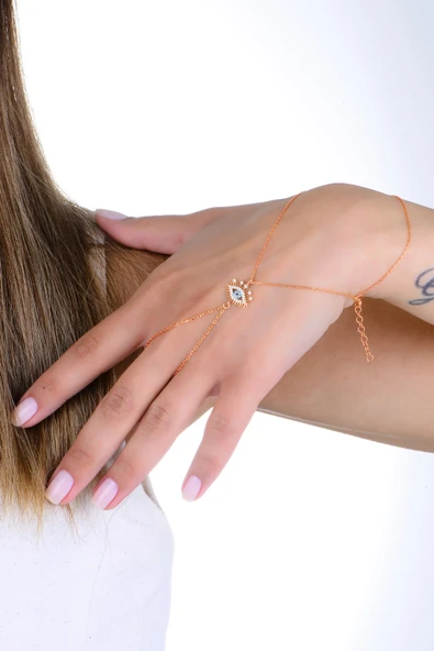 Gümüş rose zirkon taşlı lareyn şahmeran SGTL13011ROSE - Resim 2