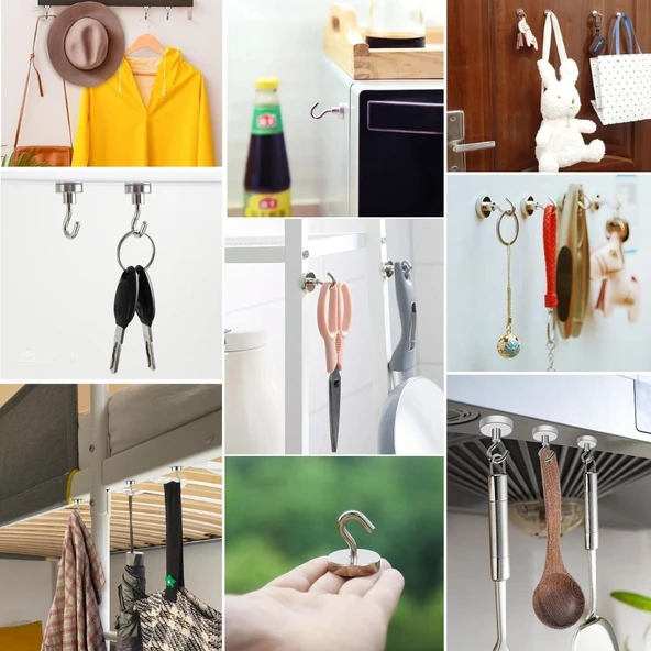 Güçlü Manyetik Mutfak,Banyolar İçin Çok Amaçlı 2'li Magnet Askı (5314) - 3