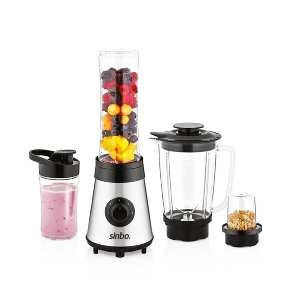BUZ KIRICI - KAHVE ÖĞÜTÜCÜ HAZNELİ - ŞİŞELİ ÇOK AMAÇLI SMOOTHIE BLENDER 800ML - 500W SHB-3190 (5314)
