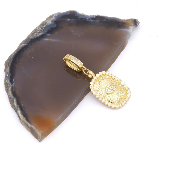 Ajda Charm Çelik Altın Kaplama Kadın Taşlı Göz Model-CHR-109 ürün görseli