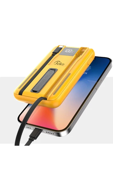 Fuchsia J39 10.000 mAh 20W PD Dahili Kablolu Magsafe Powerbank - Siyah - Resim 5