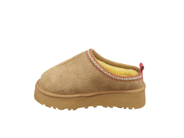 Punto 696083Z İçi Kürklü 4 cm Topuk Boyu Günlük Süet Kadın Terlik Bot - 2