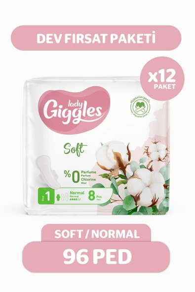 Giggles Lady Soft Hijyenik Ped Normal Dev Fırsat Paketi 96 Adet ürün görseli 1