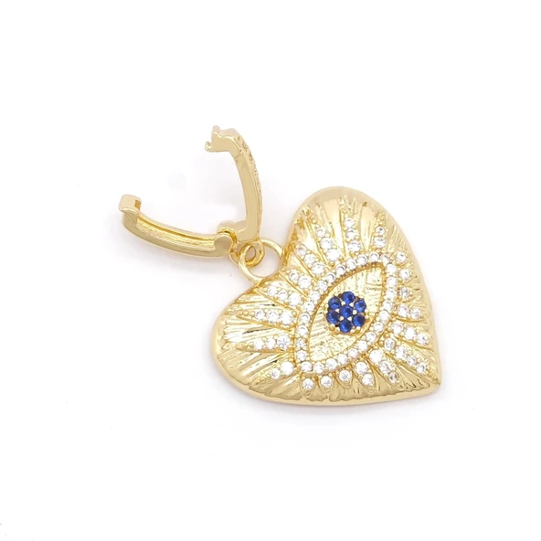 Ajda Charm Çelik Altın Kaplama Kadın Göz Kalpli Model-CHR-115 - Resim 2