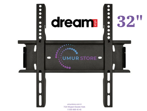Dreamstar 32DSE100- 32" 82 Ekran Uydu Alıcılı Smart 32”, 39”, 40” Uyumlu Lcd Led TV Sabit Duvar Askı Aparatı ürün görseli 1