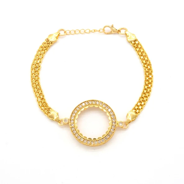 Yarım Altın Çerçeve Bileklik Çelik Altın Kaplama BLK-1119 ürün görseli 1