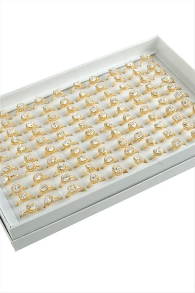 Karışık Lüks Zirkon Taşlı Ciddi İlişki Yüzüğü - 2