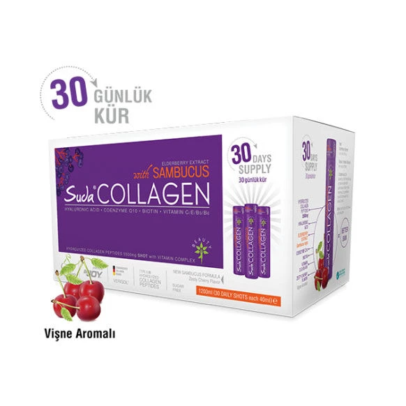 Suda Collagen Sambucus Takviye Edici Gıda Vişne Aromalı 30x40 ml ürün görseli