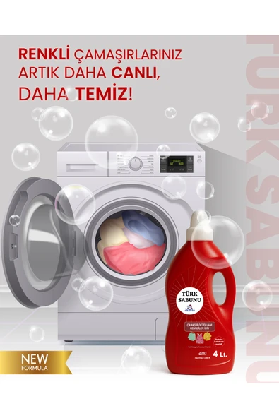 AKUSTA Türk Sabunu Renkliler İçin 4’lü Doğal Sıvı Çamaşır Deterjanı 4 Litre - Resim 3