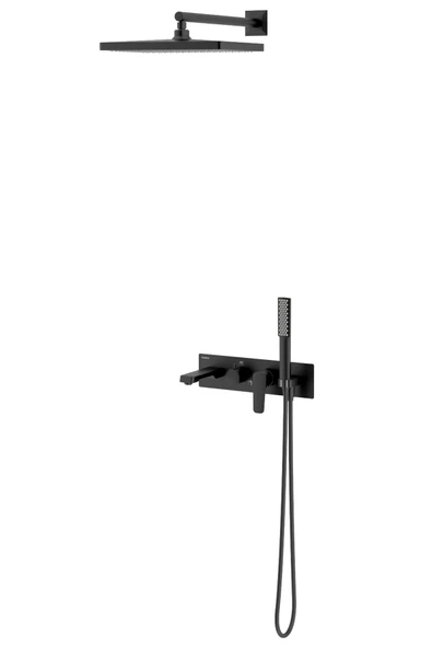 Teska Life Pro Üç Yönlü Duş Seti-Full Siyah ürün görseli