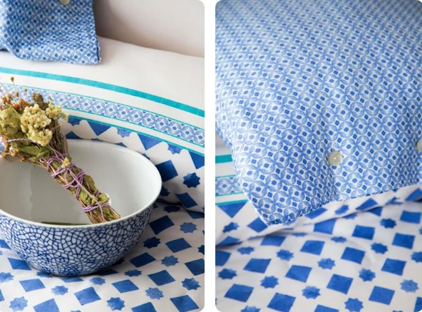 AP Çift Kişilik Tencel Terra İndigo Nevresim Takımı - Resim 2