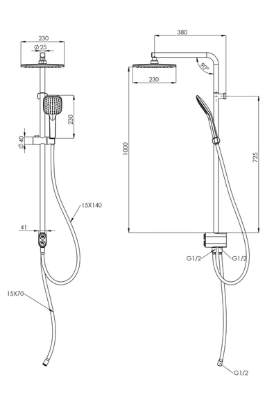 Tena Duş Robotu Kare-Krom - Resim 3
