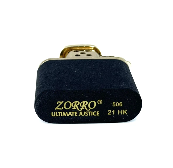 Zorro Benzinli Çakmak - Gold Black Crackle - Resim 6