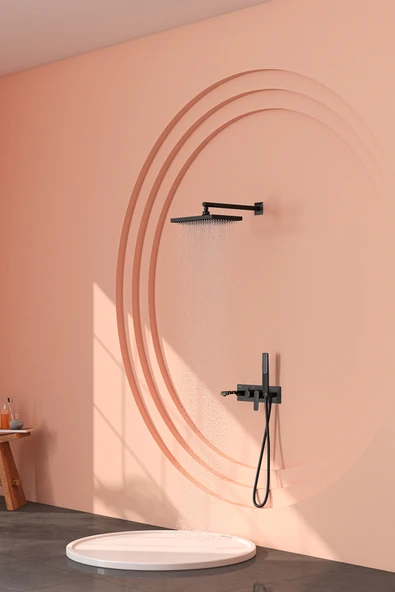 Teska Life Pro Üç Yönlü Duş Seti-Full Siyah - Resim 2