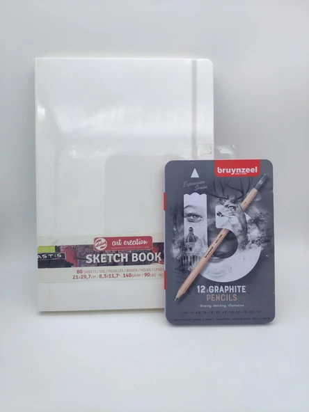 BRUYNZELL 12Lİ GRAPHITE PENCİL ve SKETCH BOOK