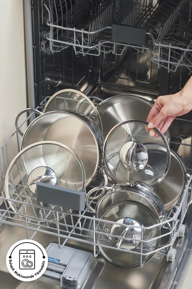 Urla 8 Parça İndüksiyon Tabanlı Çelik Tencere Seti - Resim 7