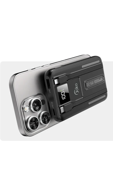 Fuchsia J39 10.000 mAh 20W PD Dahili Kablolu Magsafe Powerbank - Siyah - Resim 3