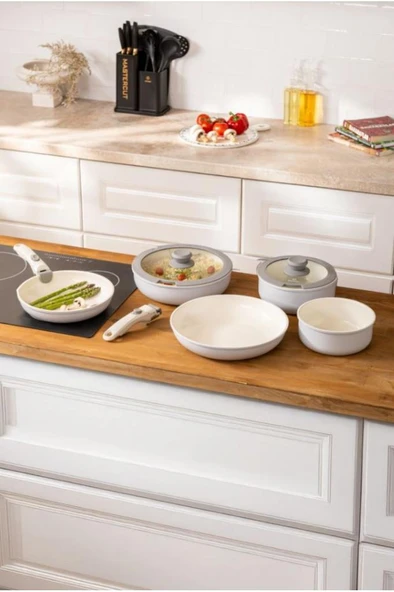 Easy Click Tencere Seti Açık Gri - Resim 2