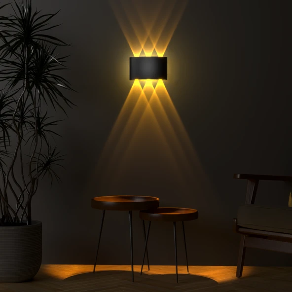 Uranüs Amber Işık Ledli Dekoratif Işık Süzmeli İç Dış Mekan Modern Aplik - Resim 2