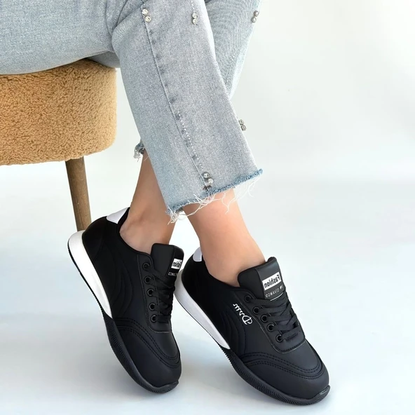 Tawen Siyah Cilt Bağcıklı Spor Ayakkabı - Resim 8