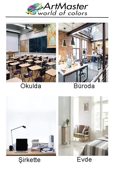 Masaüstü Büro Seti Metal Siyah 8 Parça Kalemlik Evrak Rafı 3 Lü Delgeç Zımba Makinesi Notluk Çöp Kovası Ataç - 2