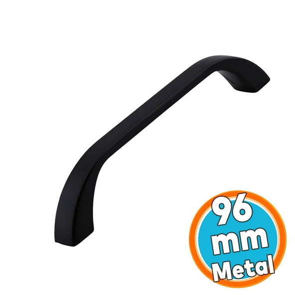 Metal Mutfak Mobilya Çekmece Mutfak Dolap Dolabı Kulpları Kapak Kulbu 9.6 cm Kulp 96 mm Siyah ürün görseli