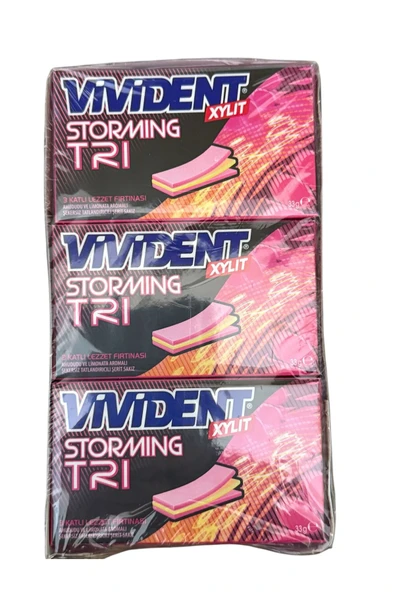 Vivident Storming Ahududu ve Limonata Aromalı Şekersiz Sakız 33 g x 18 Adet - Resim 3