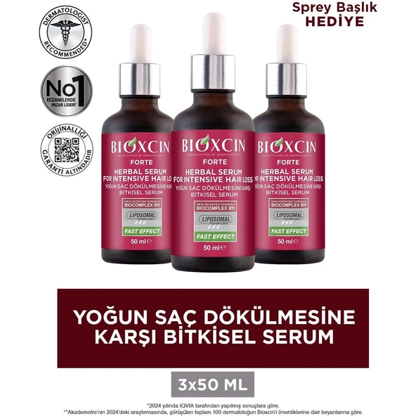 Bioxcin Forte Erkekler için Saç Dökülmesine Karşı Bitkisel Saç Serumu - Lipozom Teknolojisi, 3 x 50 ml - Resim 4