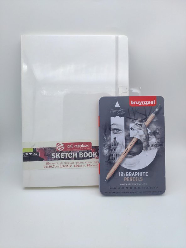 BRUYNZELL 12Lİ GRAPHITE PENCİL ve SKETCH BOOK