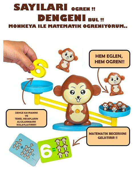 Kayyum Oyuncak Monkeya Eğitici Matematik Denge Oyunu 2320 - Resim 3