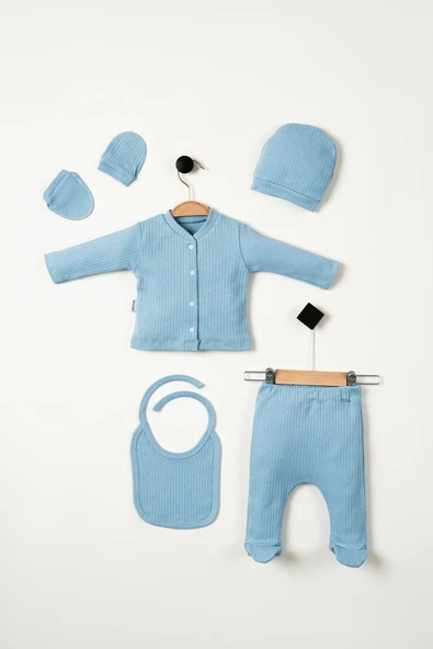 Hastane Çıkış Setleri Raporlu Penye 5'li Set Yenidoğan Kıyafetleri ürün görseli