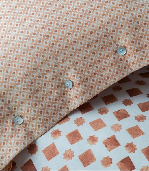 AP Çift Kişilik Tencel Terra Terracota Nevresim Takımı - Resim 2