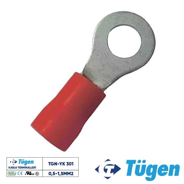 Tügen 0,5-1,5mm2 M3 Yuvarlak Kablo Ucu ( 1 Kutu 200 Adet ) ürün görseli 1