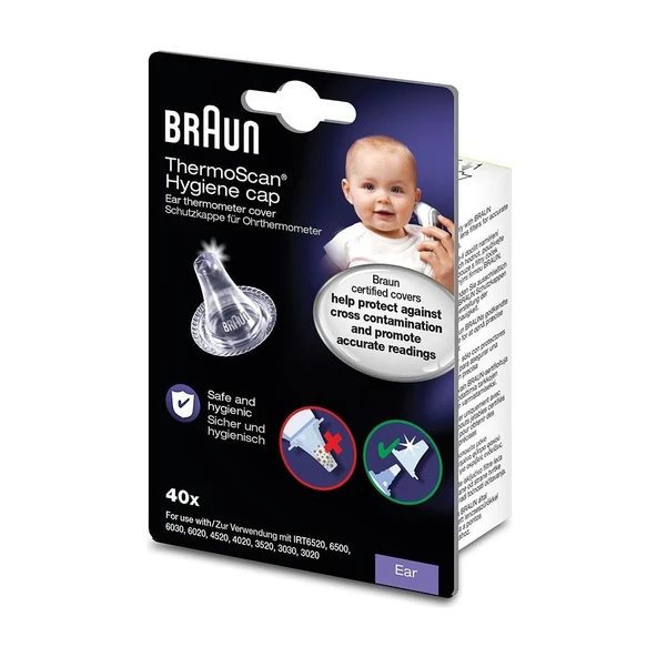 Braun Kulaktan Ateş Ölçer Yedek Lens Filtresi - Hijyenik Tek Kullanımlık LF40, Yüksek Hassasiyetli, 40 Adet (Endüstriyel ve Ev Kullanımı için) - Resim 4