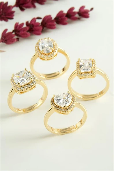 Karışık Lüks Zirkon Taşlı Ciddi İlişki Yüzüğü