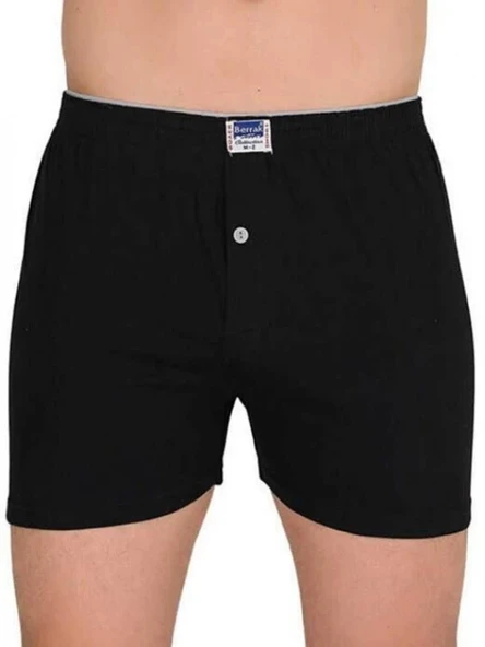 Berrak 1099 Erkek Boxer Pamuklu Penye Düğmeli Havlu Bel Rahat 3'lü Set - Resim 4