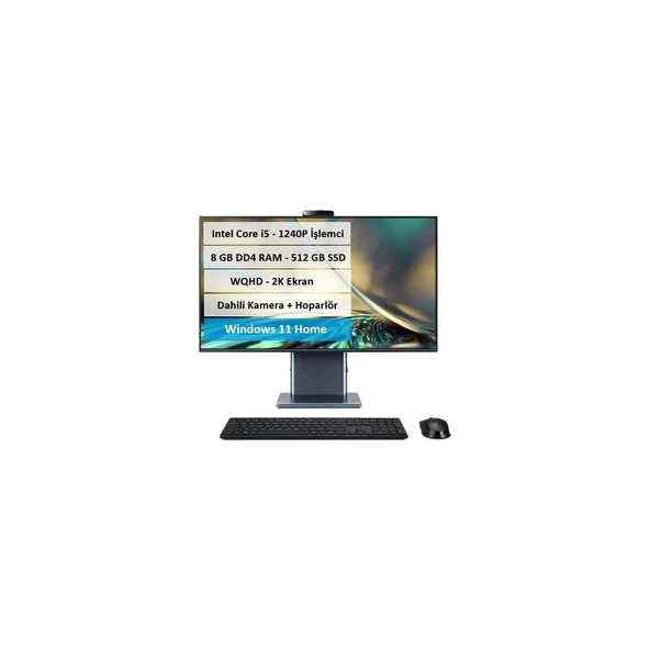 Acer S27-1755 I5-1240P-16gb Ram 512GB SSD 27 Inç Wqhd Windows 11 All In One Pc DQ.BKDEM.001 ürün görseli