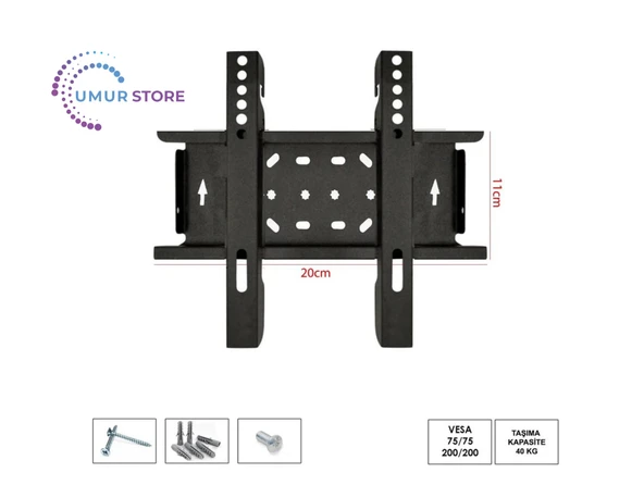 Dahua 22" FHD 19”- 27” inç Lcd Led TV Sabit Askı Aparatı - Resim 2