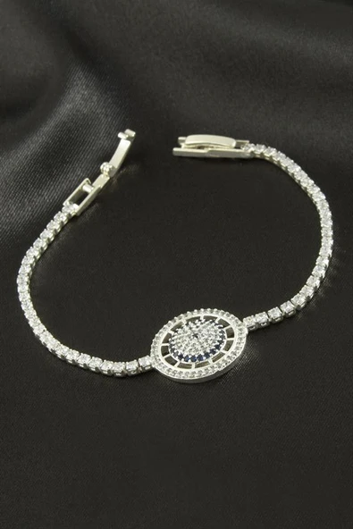 Yuvarlak Zirkon Taşlı Çocuk Bileklik 16 cm