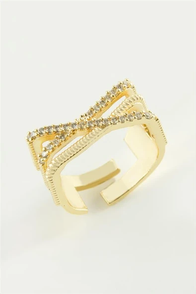 Üç Çizgili Zirkon Taşlı Yüzük