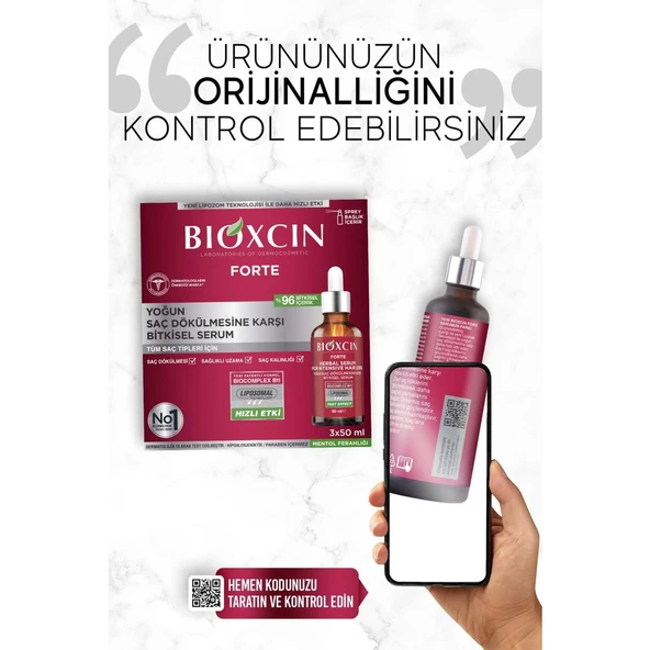 Bioxcin Forte Erkekler için Saç Dökülmesine Karşı Bitkisel Saç Serumu - Lipozom Teknolojisi, 3 x 50 ml - Resim 7